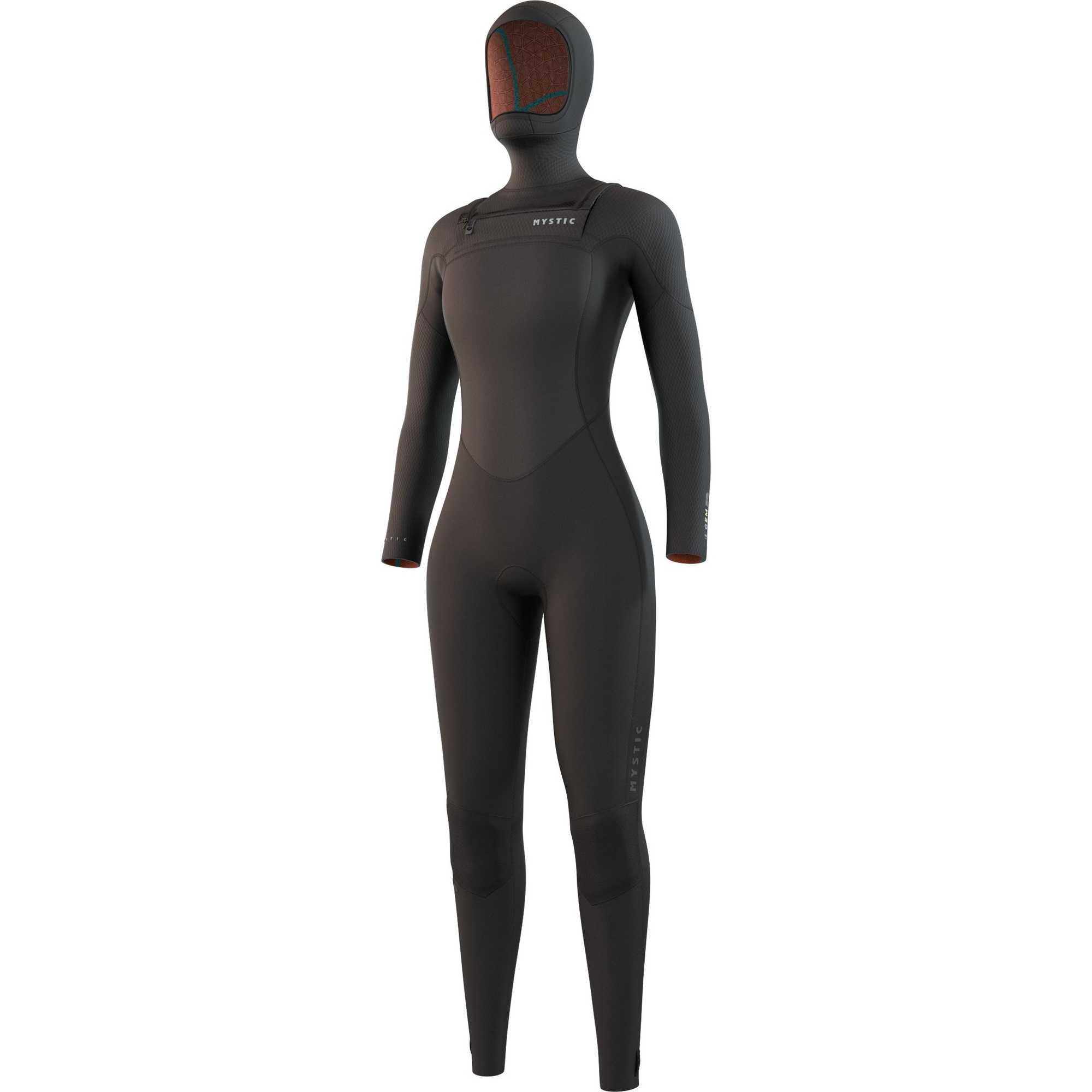 2026 Mystic Da Donna Gem 6/4/3mm Chest Zip Con Cappuccio Muta 35000.220015 - Black